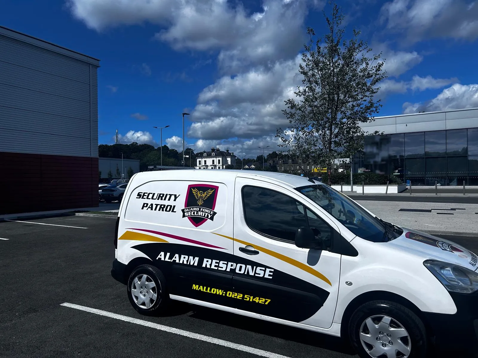 Guard Force Security patrol van marked Security Patrol and Alarm Response, Mallow 022 51427